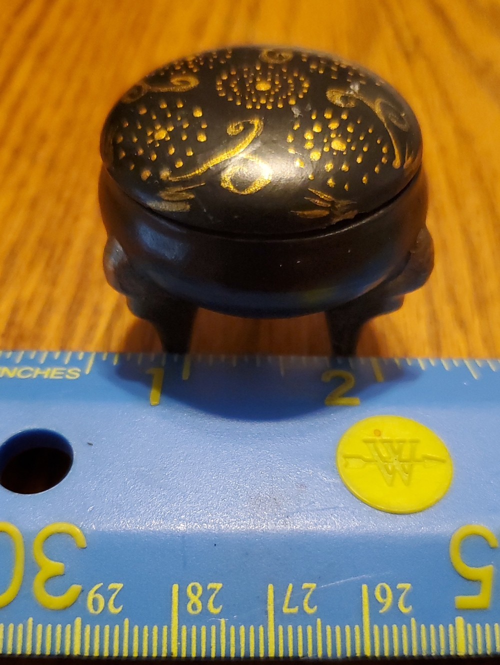 ANTIQUE Black and Gold Decorative Mini Trinket Box - Home Accents